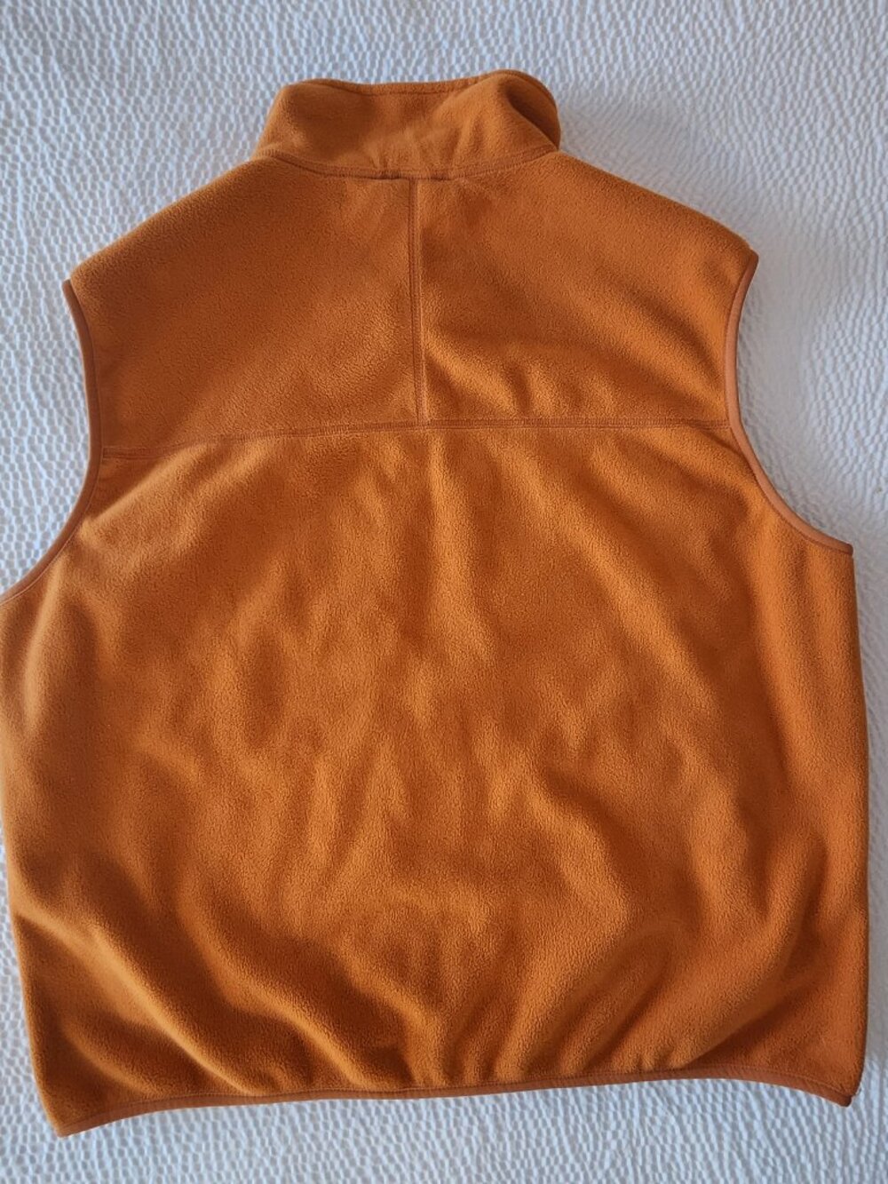 Lands End Men's Fleece Vest Zip Front Orange Size XL - Picture 2 of 2